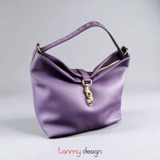 Túi đeo vai khóa kim loại tím-NEW KATIE